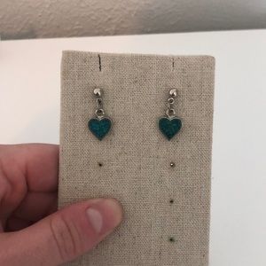 Turquoise drop heart earrings
